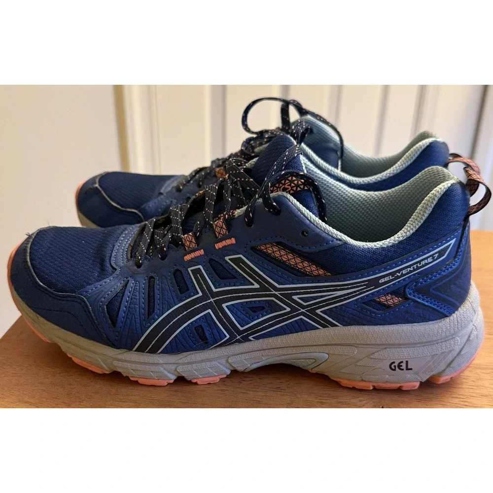 Asics Gel Venture 7 Running Sneakers Blue Mesh Lace Up Woman's 8.5